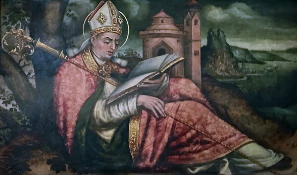 South transept Santiago retablo, predella, St. Gregory - Señor Santiago