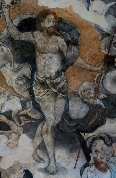 El Divino Señor, upper cloister walk testera mura, Resurrection - El Divino Señor, upper cloister ambulatory & stairwell murals