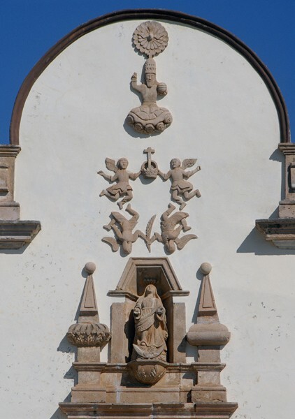 Santa María, façade gable, Coronation of the Virgin ensemble - Santa María del Oro, Nyarit