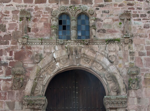Capácuaro, Michoacán, San Juan Bautista, façade alfiz & ajimez - Capácuaro, Michoacán
