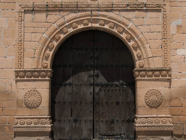 Mixquiahuala, Hidalgo, San Antonio, façade alfiz, main portal - Mixquiahuala, Hidalgo