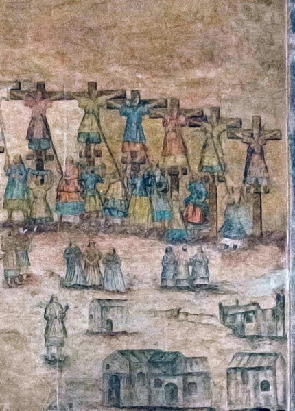 S wall mural, detail - Nuestra Señora de La Asunción (Catedral), nave & murals