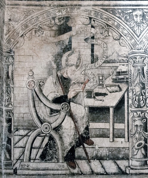 Upper tier, left mural - West wall murals