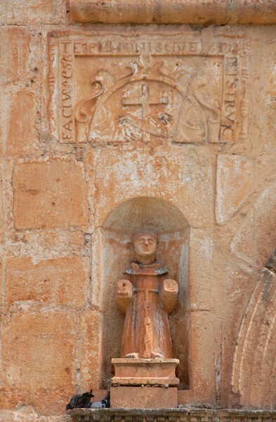 San Antonio, façade, niche sculpture left - Ticul, Yucatán