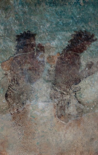 Santa María, S wall, Pagan shrine detail, Devil porters - Santa María, South nave wall murals