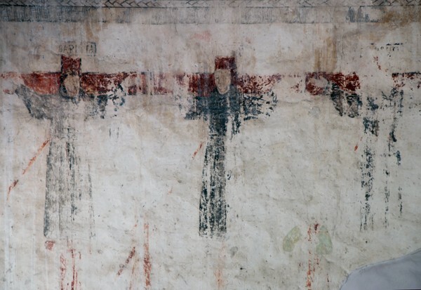 Upper cloister walk mural, Franciscan martyrs - San Miguel Arcángel