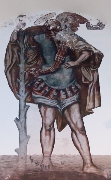 Nave wall mural, St. Christopher - Santiago