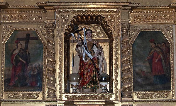 Santa Inés, nave Santa Elena altar, lower tier, St. Helen - Santa Inés, Tlaxcala
