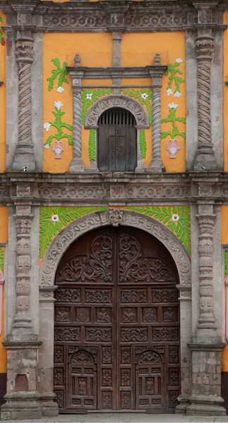 San Mateo, façade portal & choir loft window - Chignautla, Puebla