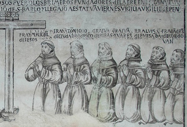 Portal mural closeup (right) - San Miguel Arcángel, sala de profundis murals