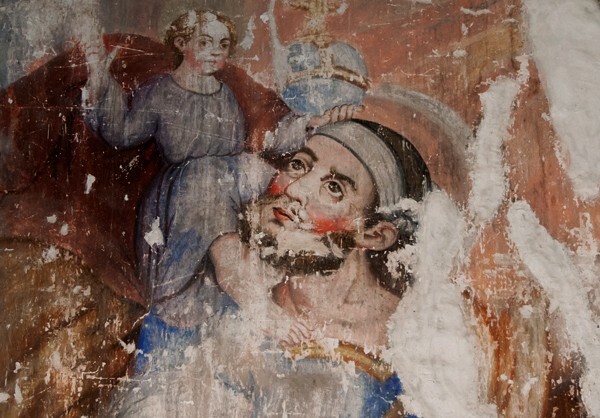 Nave mural detail, St. Christopher - San Andrés