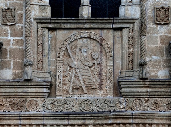 San Andrés, façade relief, St. Andrew - San Andrés, façade, portería & atrial gate
