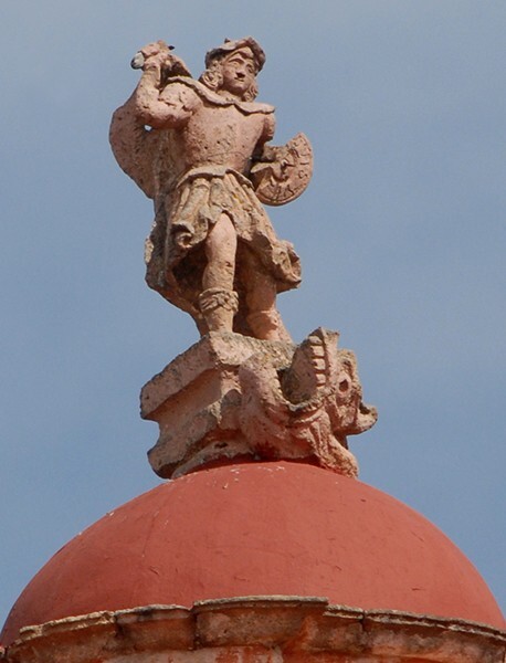 San Juan Bautista, dome statue, St. Michael Archangel - Victoria, Guanajuato
