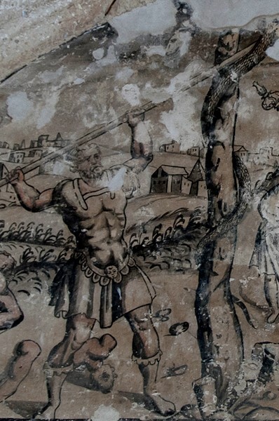 Testera lunette, mural detail - Upper cloister walk