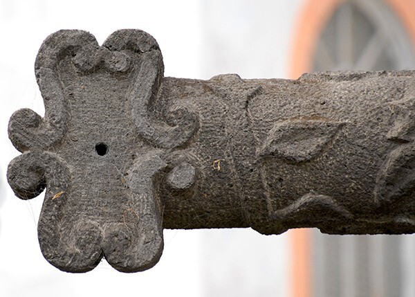 Patio cross, arm finial - Nuestra Señora de los Remedios