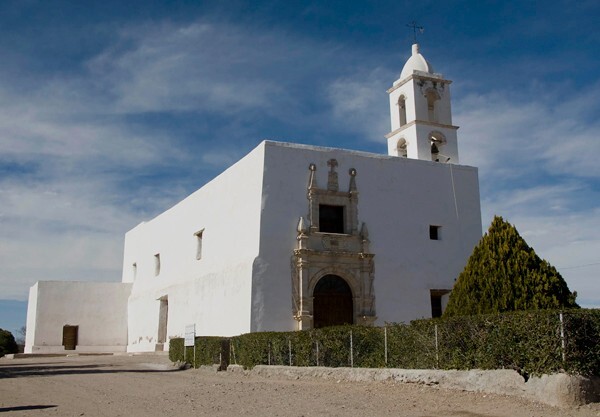 San Francisco, façade & bell-tower - San Francisco de Conchos, Chihuahua