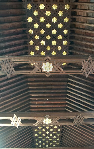 Nave, alfarje ceiling with crossbeams, harneruelos & almizates - La Asunción de Nuestra Señora, atrio, portería, and nave & choir ceilings