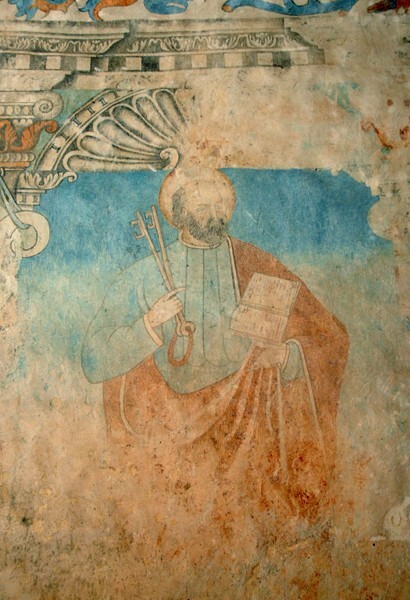 Santa Clara de Asís, lower cloister walk mural, St. Peter - Dzidzantún, Yucatán