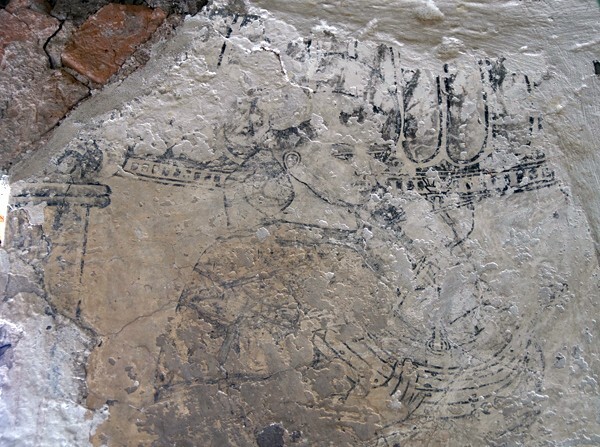 Pillar mural, San Telmo - Cloister grisaille murals