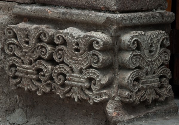 Façade portal, left pilaster base relief - San Francisco