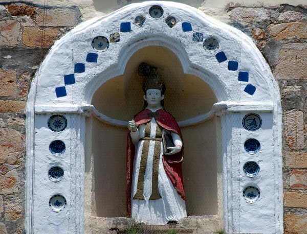 San Martín, façade sculpture niche, St. Martin of Tours - Huaquechula, Puebla