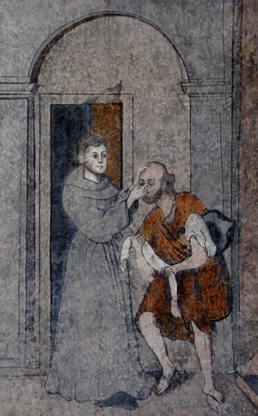 St. Anthony healing the sick, detail - Upper cloister walk murals