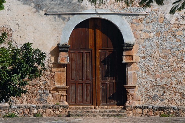 San Bartolomé, façade, main portal - Opichen, Yucatán