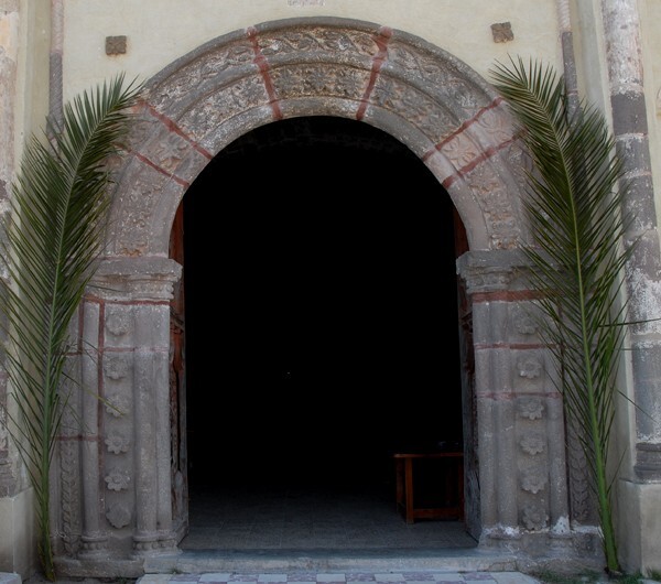 San Gabriel Arcángel, façade, main portal - San Gabriel Azteca, Hidalgo
