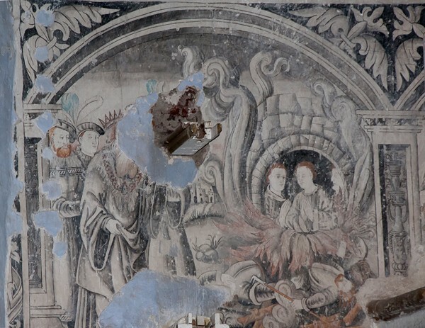 Sanctuary, N wall mural - Nave, sanctuary murals & cloister