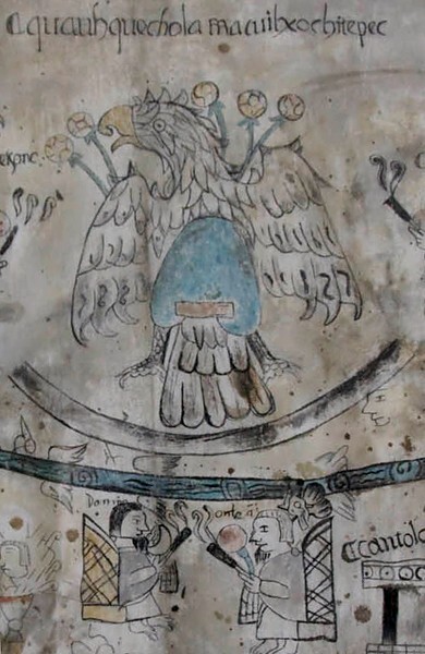 Lienzo de Quauhquechollan, detail - San Martín, nave, cloister & convento