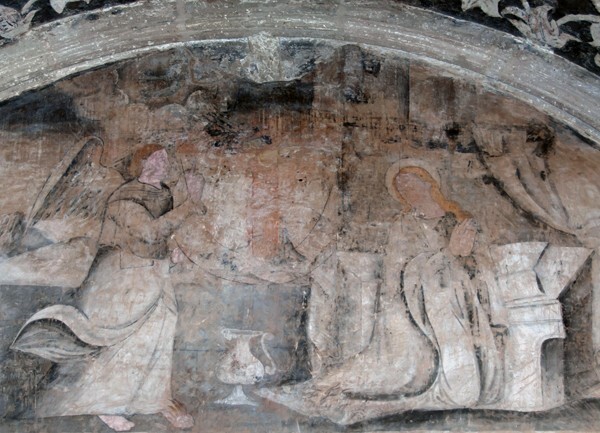 Second story cloister walk, lunette mural - Santa María Magdalena, cloister & convento