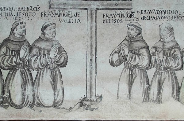 Portal mural detail - San Miguel Arcángel, sala de profundis murals