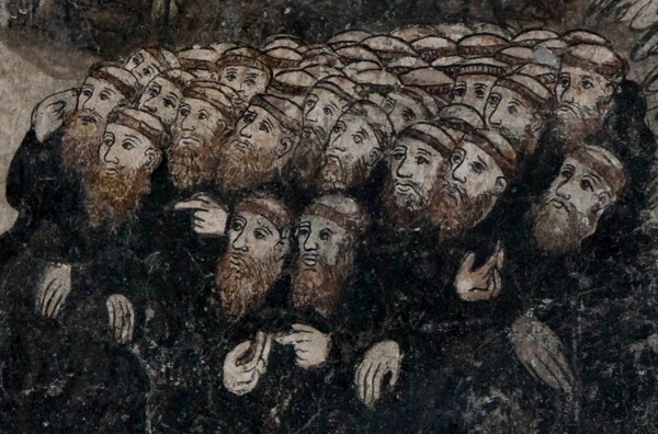 N wall mural, Augustinian Eremitic Life, detail - San Nicolás de Tolentino, sala de profundis mural