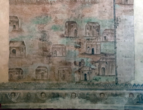 S wall mural detail - Nuestra Señora de La Asunción (Catedral), nave & murals