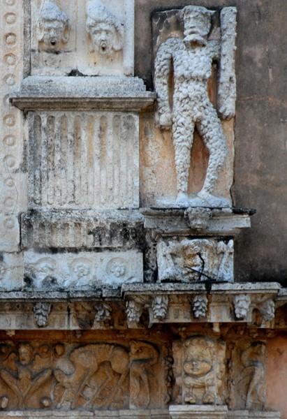 Casa de Montejo, façade, second story, right wildman - Casa de Montejo