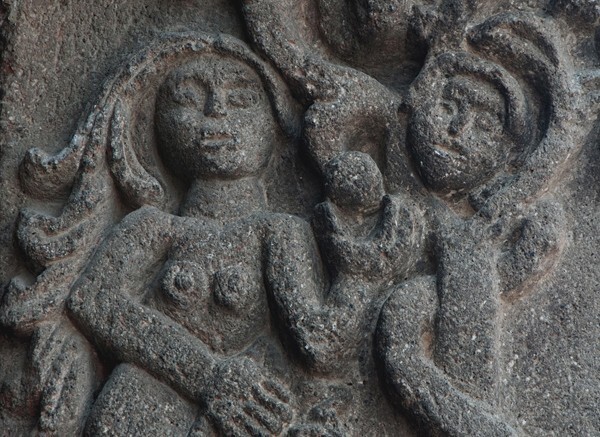 La Inmaculada Concepción, façade portal, right pilaster capital detail - Ixtapan de la Sal, México