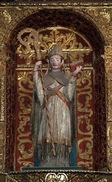 San Nicolás de Bari, high altar, mid sculpture, St. Nicholas of Bari - Oxtotipac, México