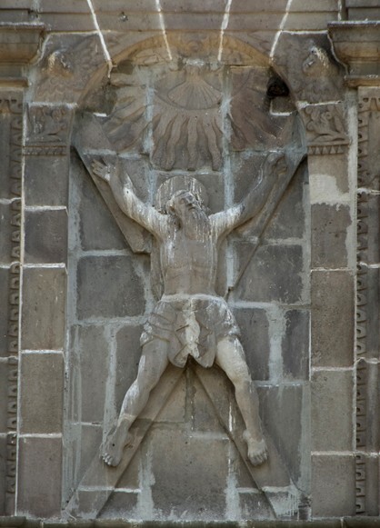 Façade gable relief, St. Andrew - San Andrés Apóstol