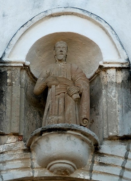 San Pablo, façade niche sculpture, St. Paul - Huitzo, Oaxaca