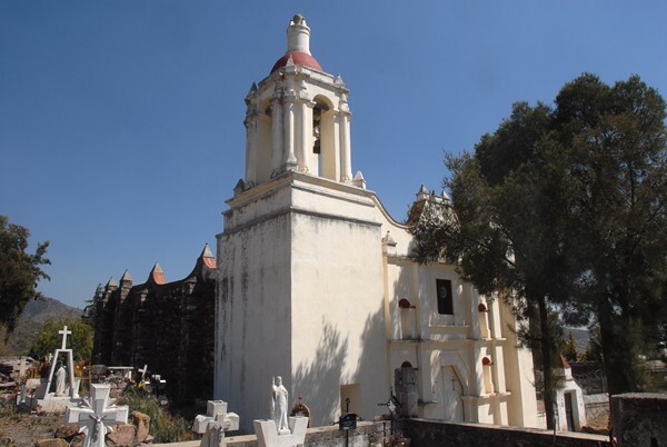 San Juan Bautista, façade & bell-tower - Ticuautla, Hidalgo