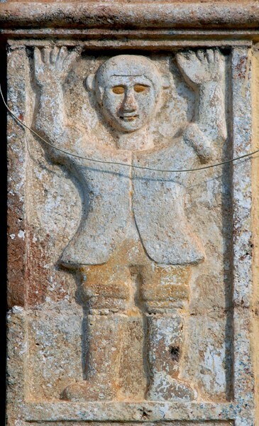 Façade portal, right pilaster relief - San Miguel Arcángel