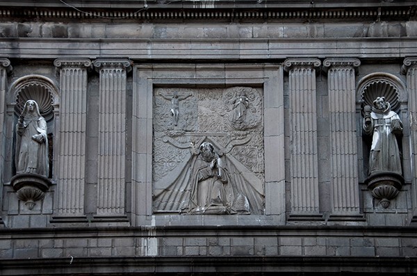 Façade relief, Vision of St. Augustine - San Agustín