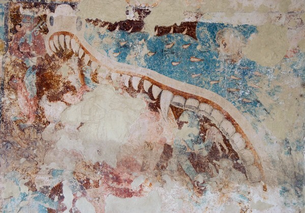 N wall mural, Leviathan - San Nicolás de Tolentino, capilla abierta & murals