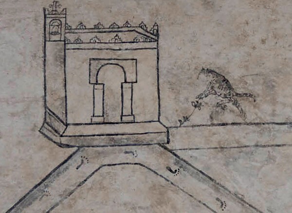 San Simón y San Judas, convento vestibule mural, detail - Calpulalpan, Tlaxcala