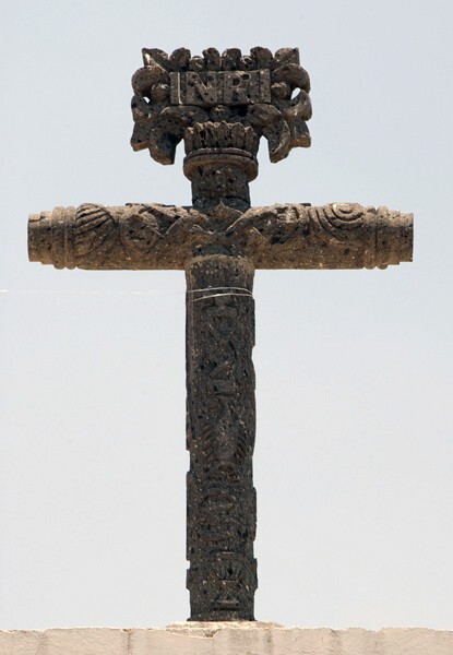 San Miguel, atrial cross, front - Jaltepec, Hidalgo