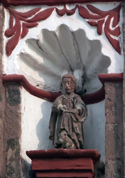 San Lucas, façade sculpture, St. Luke - San Lucas Xochimanca