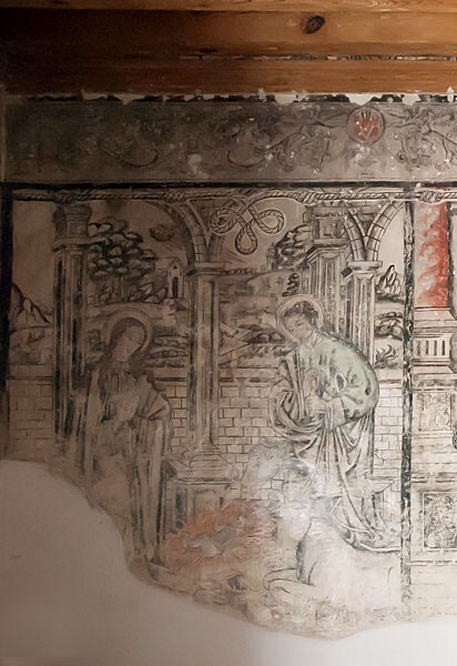 Sala de profundis mural, Nativity - San Francisco, façade, portería, cloister & murals