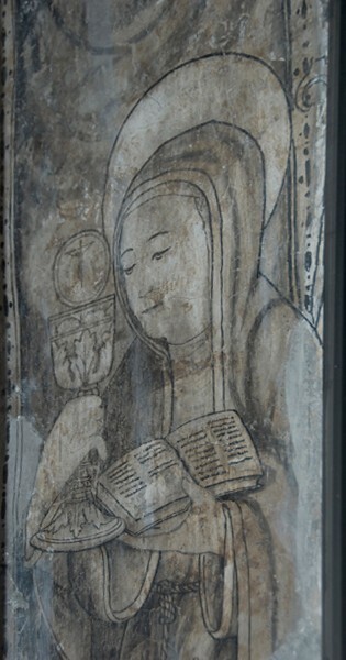 Lower cloister walk, testera mural - Corpus Cristi