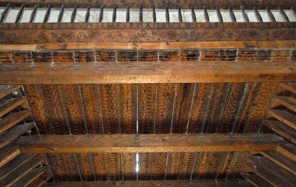 Sotocoro - San Andrés, façade, capilla abierta, portería, posas, atrial cross & nave