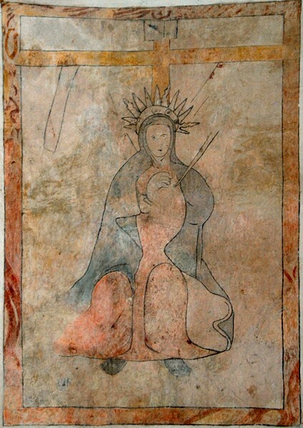 Lower cloister walk mural, Our Lady of Sorrows - San Martín